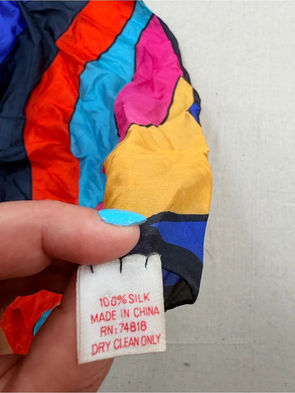 Vintage Multicolor Silk Scarf with Bold Stripes